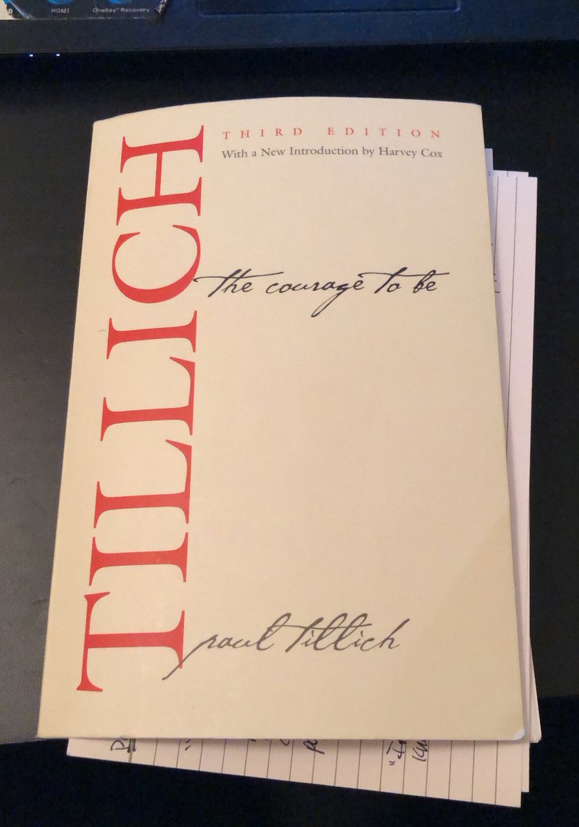 Just finished The Courage to Be by Paul Tillich. Hands down one of the best books I’ve ever read. Highly recommend.