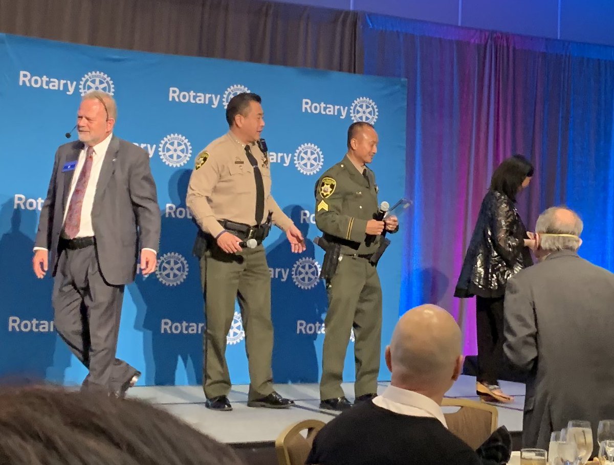 sfrotary's tweet photo. Congratulations to Sgt. Kent  Long and Sgt. Mercy Ambat of @SheriffSF, among our #EmergencyServicesDay honorees. https://t.co/8xFfpYuYWb