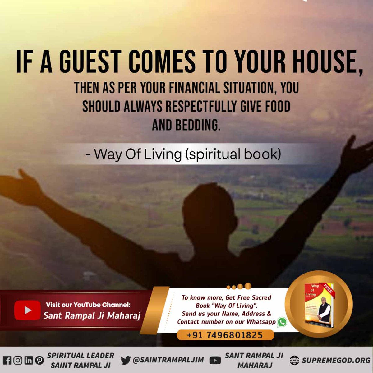 NeelamS95057926's tweet photo. # AUDIO  BOOK _ JEENE KI RAAH "
                 - If a guest comes to your house then as per your financial situation you should  always respactfully give food  and  bedding
    To know  more   please down  load the audio book copy of  our sacred book "jeene ki raah " from an https://t.co/0ZPmKWzpHh
