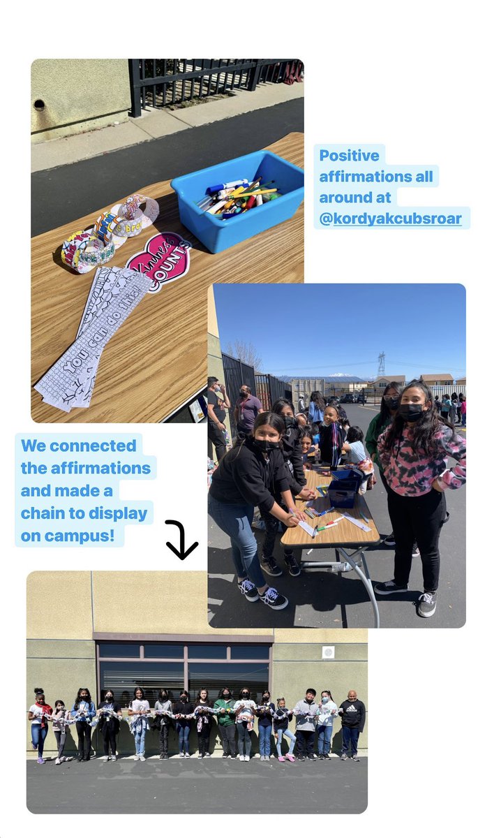 Positive Affirmation Chain at Kordyak Elementary ☑️