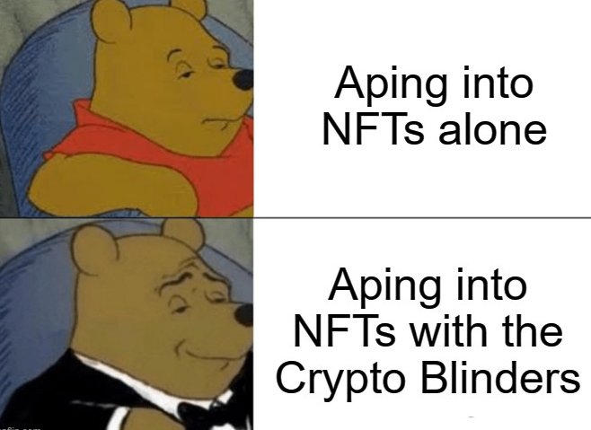 blindersnft's tweet photo. The experience is much better with the #cryptoblinders. Calling all #cnft flipper &amp; #CNFTCollector , join us!
#CNFTCommunity #CNFTCollection #cnftproject #CNFTdrop #CardanoNFTs #CardanoFamily https://t.co/4MYzLFyI9Z
