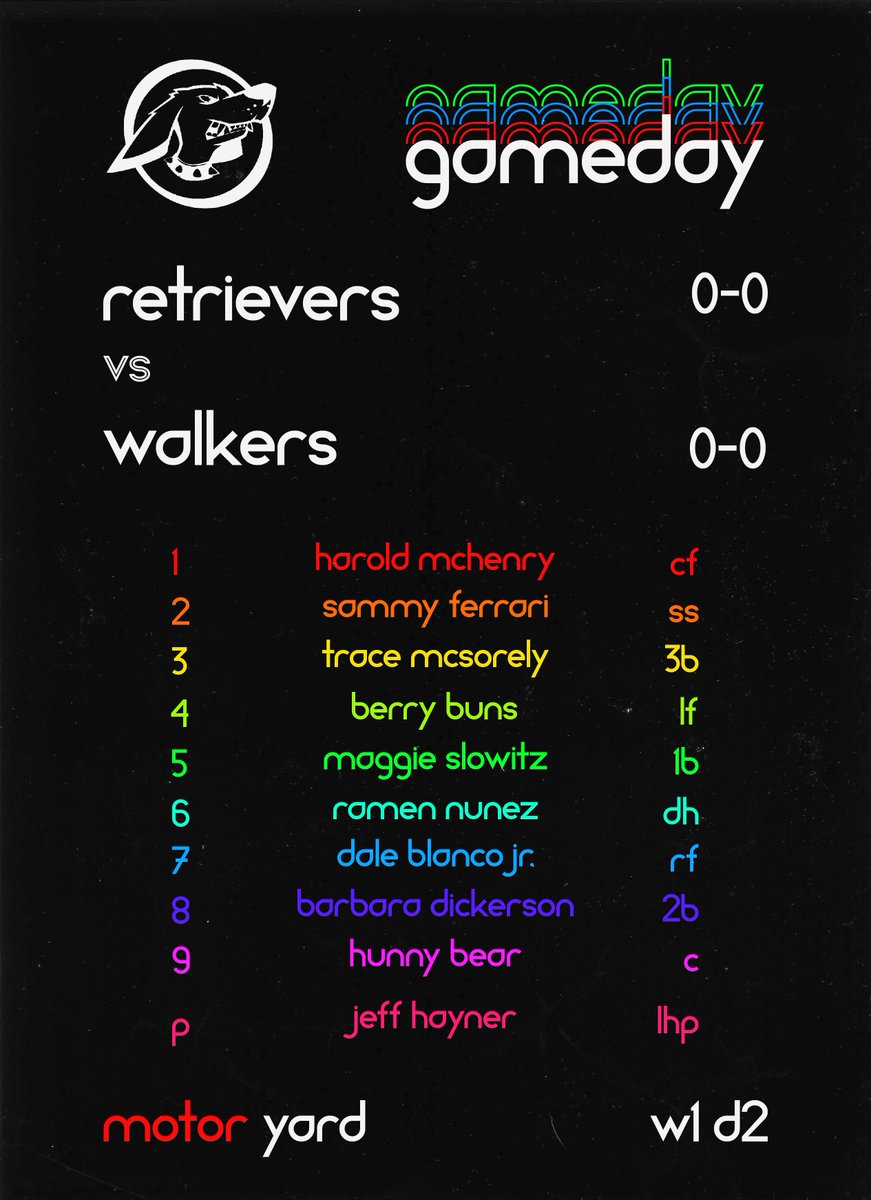 RetrieversSSBL's tweet photo. Sorry @WalkersSSBL, but these doggies are going to walk you! Game two, Hayner on the mound. @SSBLtv 

#RaiseTheWoof https://t.co/DBTr9pK8UH
