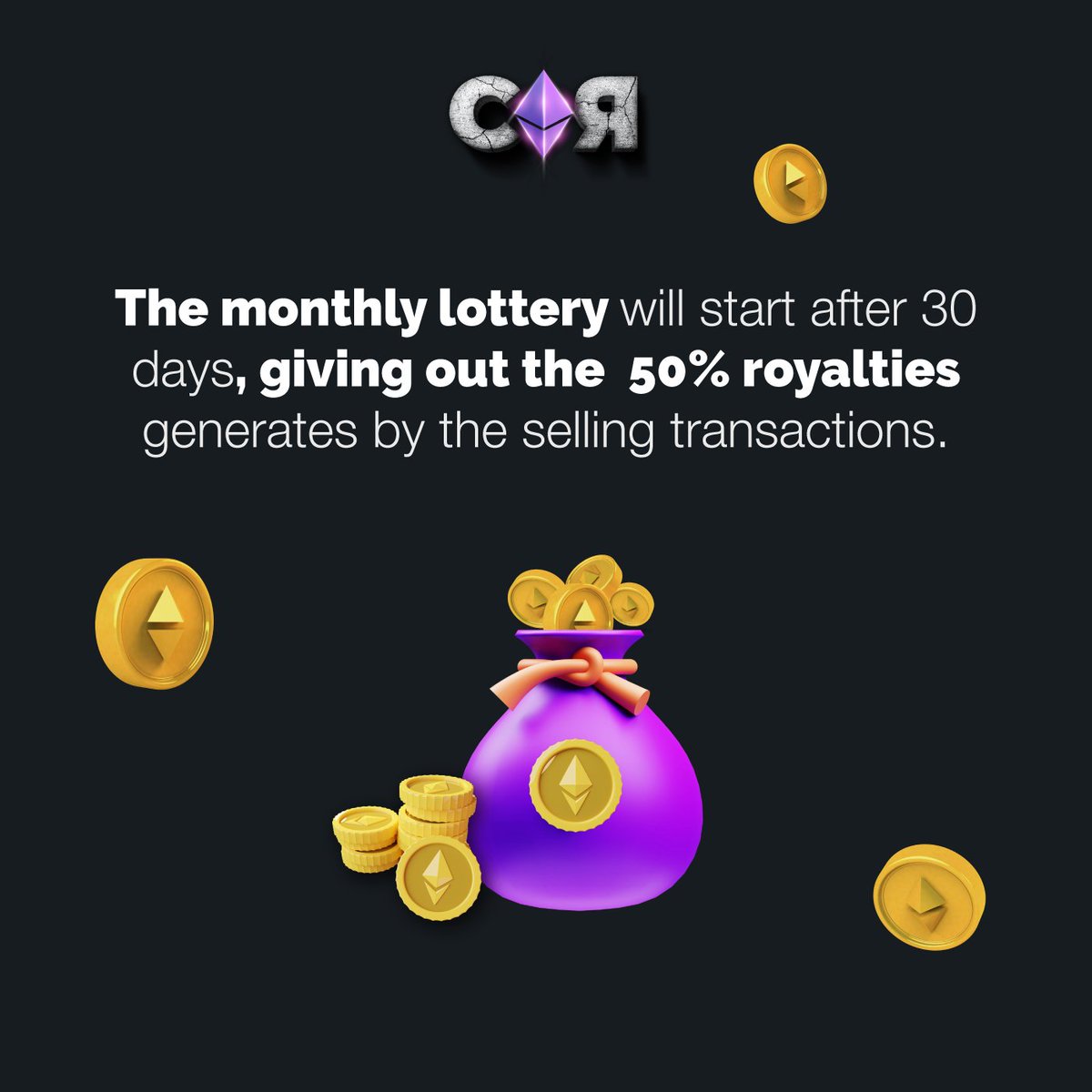 💎🪨 CryptoRocks is more than just a NFT, we're the first decentralized #LOTTERY in the metaverse.

💸‼️ Win the 🔟% of the total sales and also participate in our monthly lottery of the 5️⃣0️⃣% of royalties.

#NFT #nftart #lottery #etherum #crypto #lotteryticket