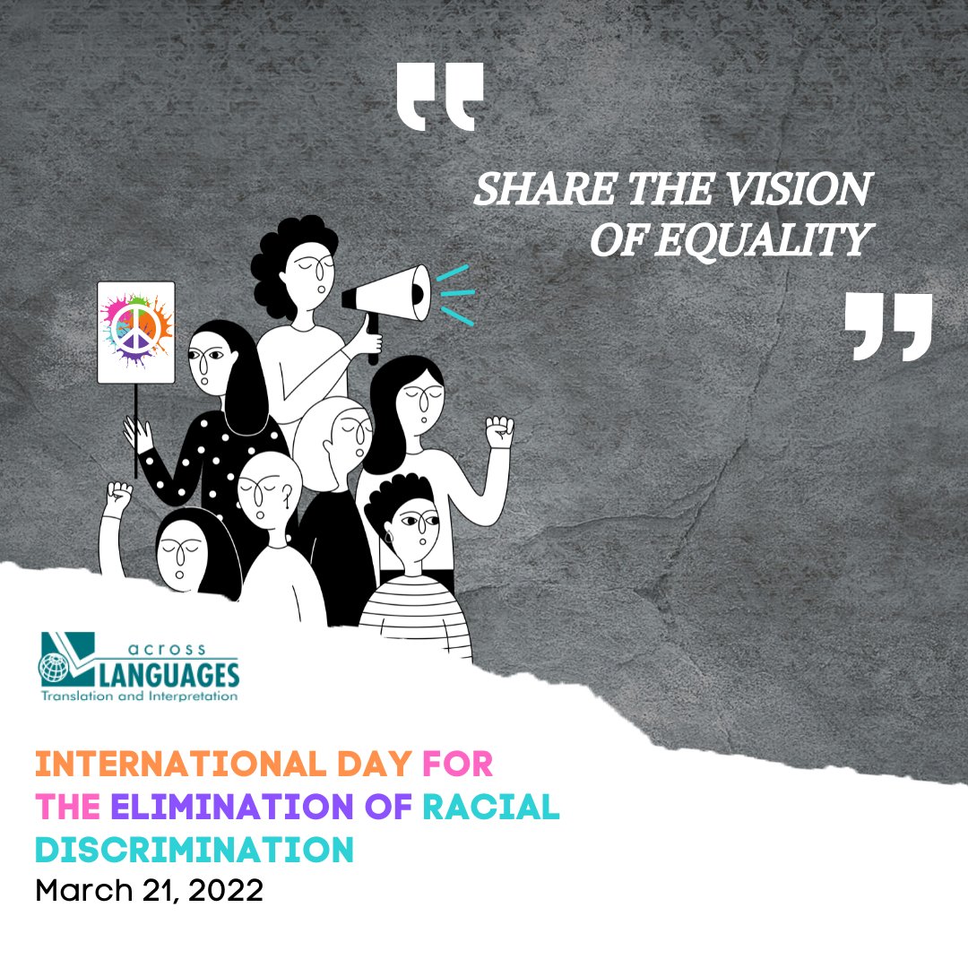 AcrossLanguage1's tweet photo. 🇨🇦  This date is an opportunity to reflect on the fact that while progress has been made, Indigenous Peoples, racialized communities and religious minorities continue to face racism and discrimination every day in Canada. 

#EndRacialDiscrimination #Equality #ALCommunity #Respect https://t.co/ZKnuD6c6IQ