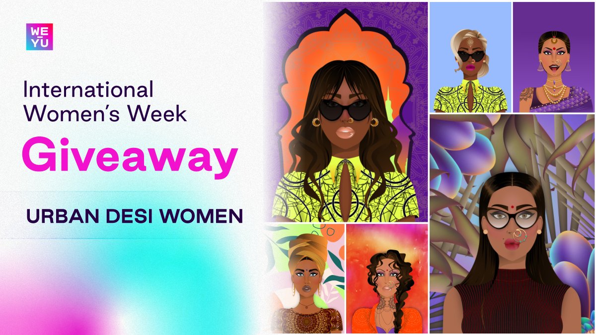 weyuofficial's tweet photo. 🎊 It's that time again! 🎊

Next up we have @urbandesiwomen 🎉

We are giving away 2 NFTs and 30 WL spots so please follow the instructions on the google form to take part! 📝

https://t.co/Im06LZ2fX1

Good luck everybody! 🤞

#WEYU #UrbanDesiWomen #NFTs #Giveaway #IWD2022 #IWD https://t.co/fkZw3KhyVS