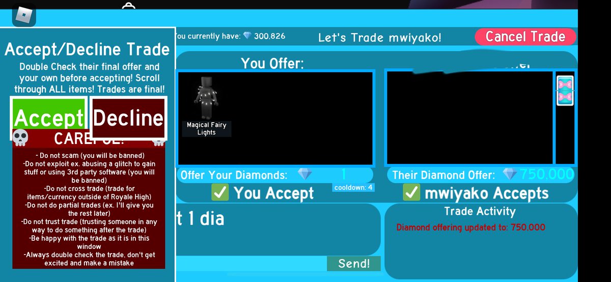 itschelji's tweet photo. adopt me royal high cross trade with mw: @Sush1Mei trader: @rwna512731260  (not fake proof just asked to cover the users ! https://t.co/Vfm2i1DyVs