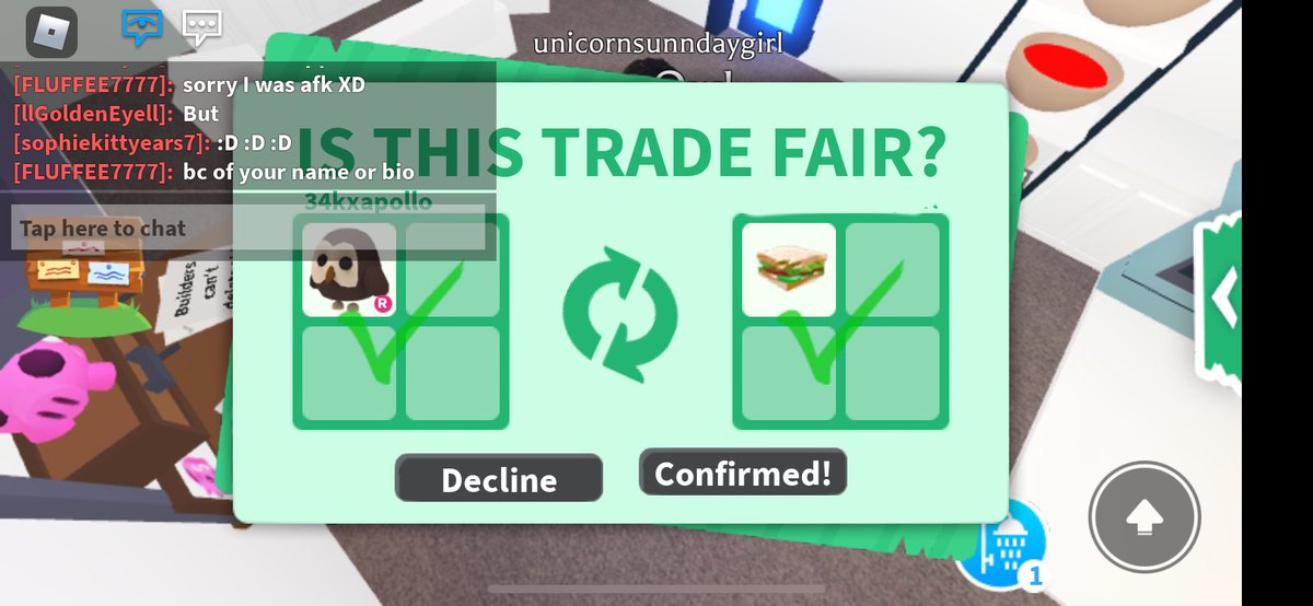 itschelji's tweet photo. adopt me royal high cross trade with mw: @Sush1Mei trader: @rwna512731260  (not fake proof just asked to cover the users ! https://t.co/Vfm2i1DyVs