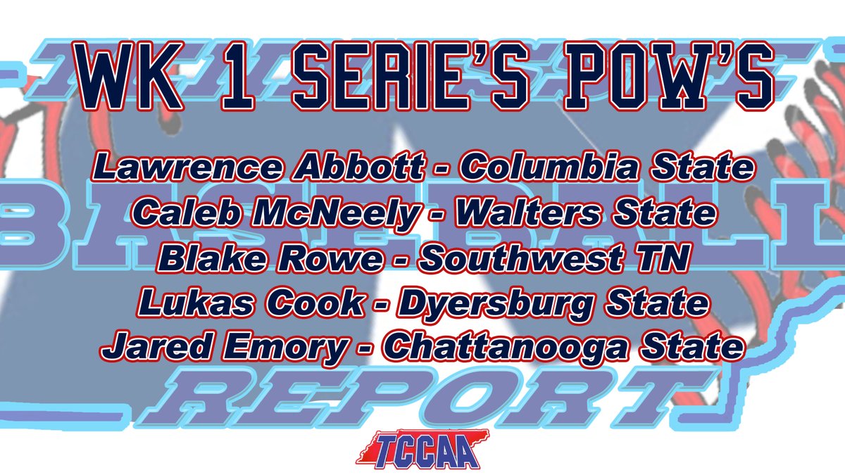 Week 1 TCCAA Award Winners - Hitter of the Week, Pitcher of the Week and Serie's POW's
