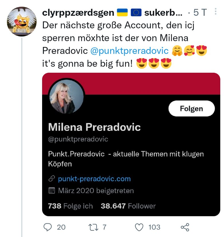 irrganginvest's tweet photo. @punktpreradovic RT @punktpreradovic: So läuft das hier. Es geht niemals um wirkliche Verstöße. Es geht um miese #Trolle, die #Meinungsfreiheit im Auftrag von wer weiß wem zerstören wollen. Es herrscht auch hier #Krieg .
#Demokratie #Politik #Dystopie https://t.co/k0N8HAR34W
#freeeddy
#freecr