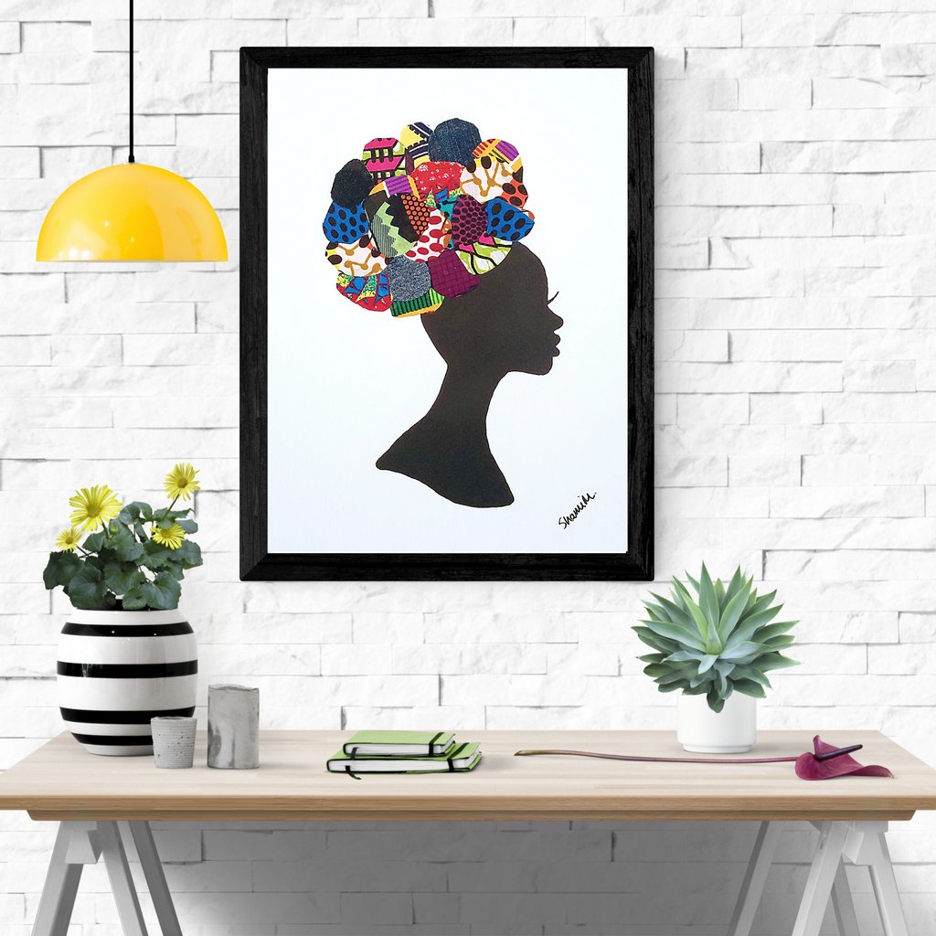 Happy Women's Day! There is a Zulu saying, 'You Strike A Woman, You Strike A Rock'. Here's to the depths of strength that you hold within! Remember to hold your head up high!

#womenshistorymonth #mixedmediaart #africanwallart #textileart #textilecollage #afrohair #womenowned