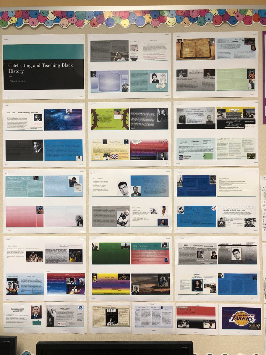 PHSMrsRizzo's tweet photo. Completed our Black History Month Bulletin Board celebrating famous inventors, activists, athletes and more! #February #BlackHistoryMonth #celebrate #honor #rizzo247245 https://t.co/XDDmqM8AuF