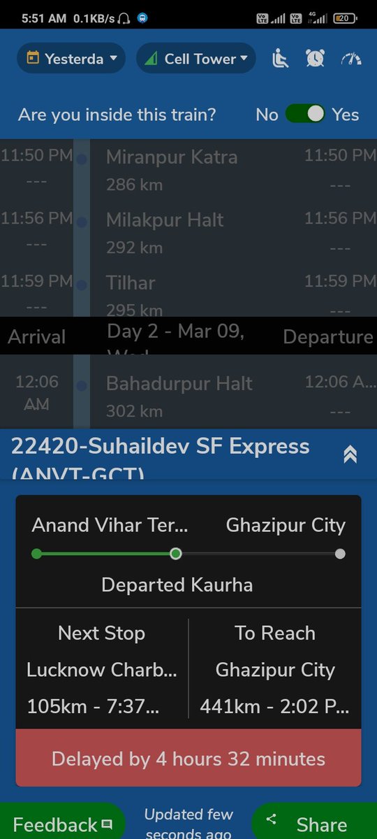 Verma213283's tweet photo. 400 km distance traveling me 4:30 hour late wo bhi superfast train,yesa Indian railways hi kar sakti hai ye ek bar nhi har bar karte hai.22419/22420 train number ko to kabhi book mat karna https://t.co/7KYSm3AmcR