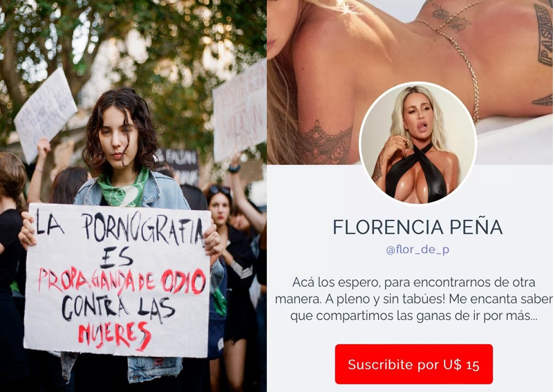 hernangazzotti's tweet photo. Por un lado la militancia verde y K te dice que la pornografia es propaganda de odio contra las mujeres y una de las militantes como Florencia Peña te cobra en dolares para hacerse odiar pornograficamente.... uhh odio el capitalismo dice. @canosaviviok les da la cara para todo https://t.co/UuQdhfyXEy