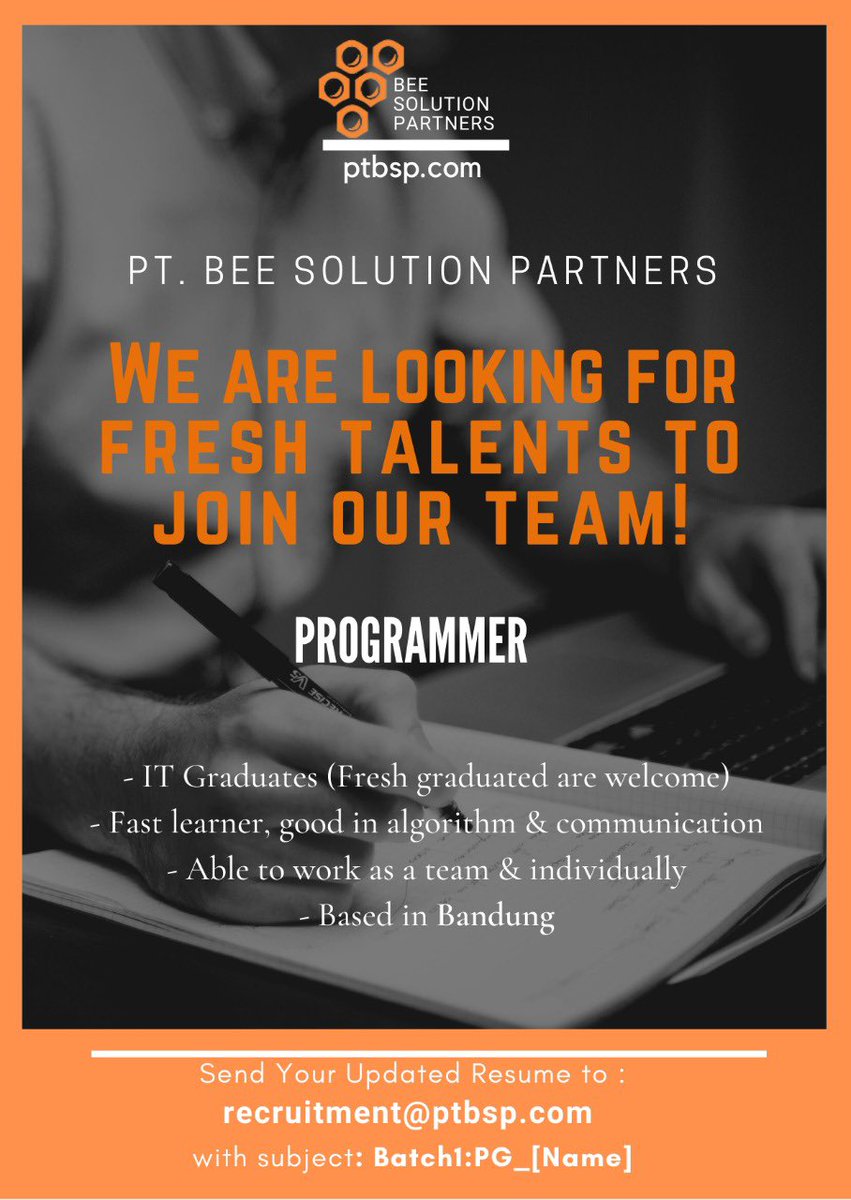PT_BSP's tweet photo. Semangat pagi tweeps. Hallo Kak saat ini kami masih mencari teman baru untuk mengisi posisi dibawah, bagi teman-teman yg merasa memiliki requirement sesuai silahkan apply ya 🙏🏼

Mohon dibantu share kak🙏🏼 @hrdbacot @ezash @mas_recruiter @prkdlx 
#lokercot #lokerbandung #lokermase https://t.co/5OvduYHwjX