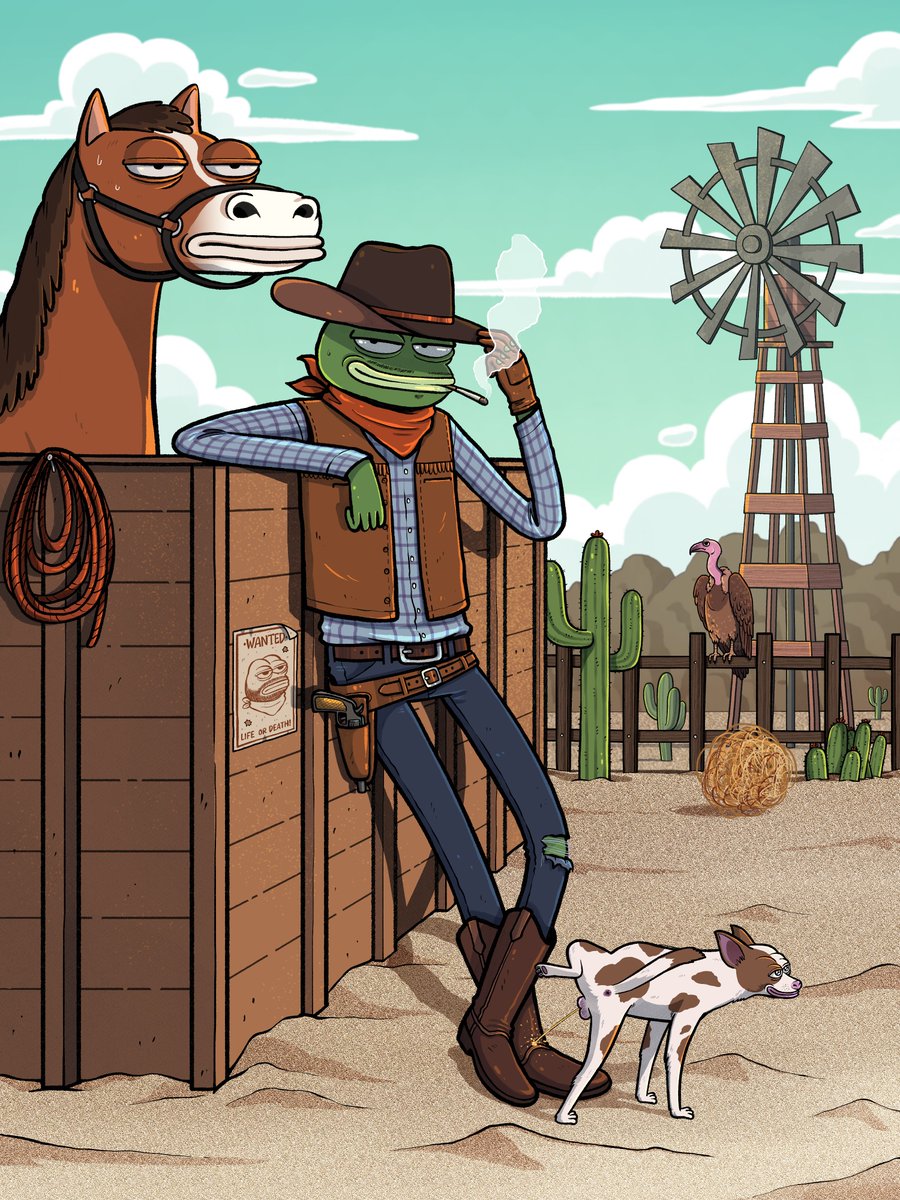 Once upon a time there lived a cowboy named El Pepe, he was a very feared bounty hunter. 🐴🤠