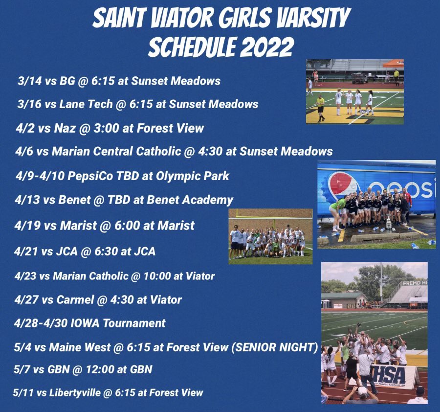 2022 Girls Varsity Schedule!
