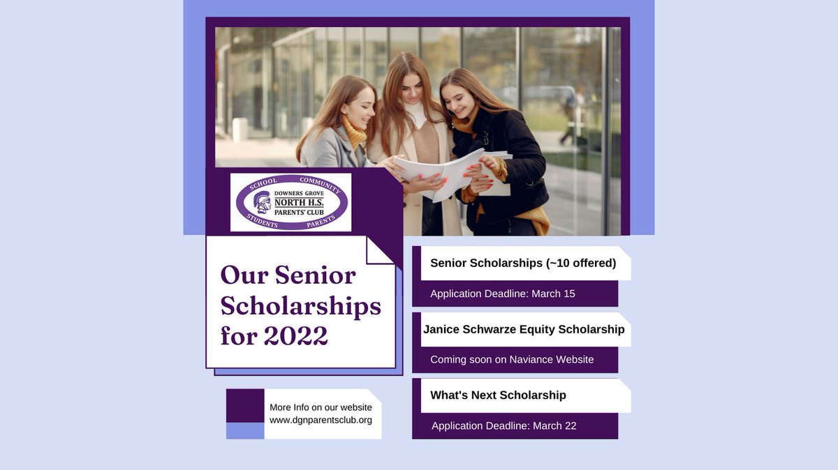 Seniors! Our first scholarship app is due in less than a week! Get your application in soon. #WeAreDGN