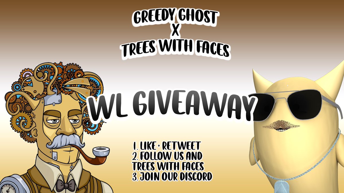 greedyghostnft's tweet photo. We have collaborated with @TWF_NFT for a giveaway.

5 Whitelist Spots available for both projects!!
- Follow @TWF_NFT &amp; @greedyghostnft 
- Like &amp; Retweet
- Tag 3 Friends

*Winners drawn in 24 hours*

#SolanaNFTs  #Solana  #NFTGiveaway #NFTs  #NFTartists #NFTart https://t.co/r1QERLovKa