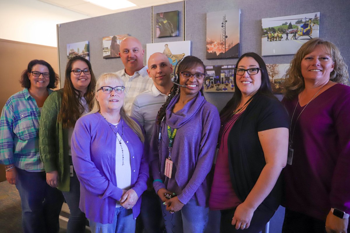 VCSODispatch's tweet photo. Today, in celebration and support of women around the world, our staff at the Sheriff’s Communications Center dressed in purple, green and white – the official colors for #InternationalWomensDay. 

#VCSheriff #dispatch #VenturaCounty https://t.co/bl1V6C4bXy