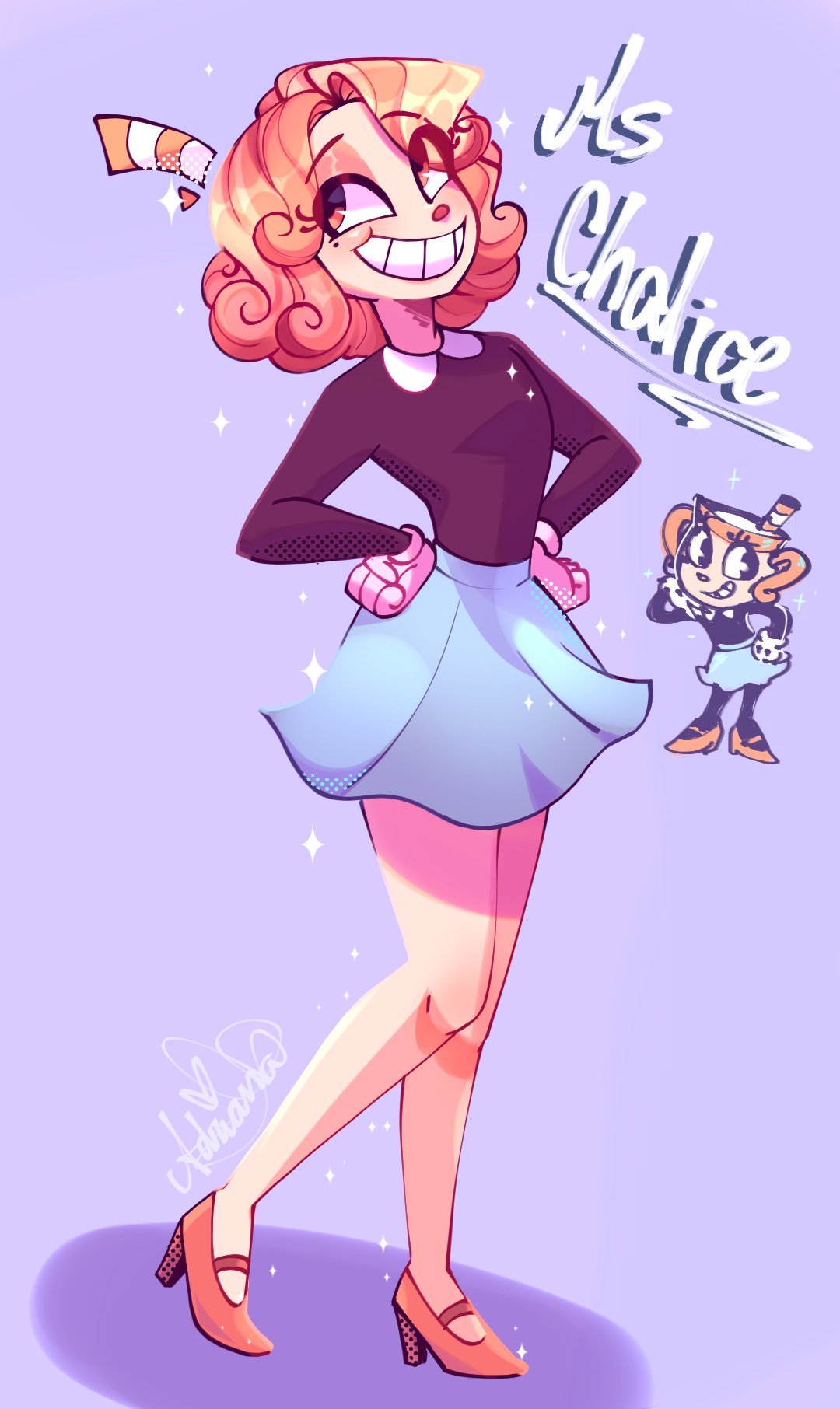 I love T Cuphead and the show! Ms. Chalice as human<3 : r/Cuphead