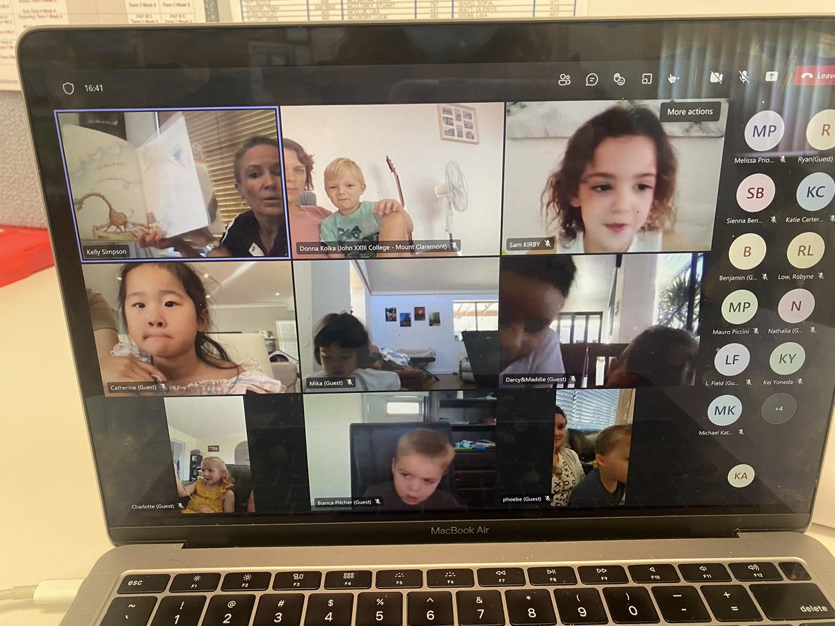 Mrs Simpson leading the first TEAMS video call with our kindy students. Wonderful to see all the smiling faces while they enjoyed the story “The Magic Hat” <a href="/NewmanCollegeWA/">Newman College</a> <a href="/LisaMcclue/">Lisa McClue</a> <a href="/LucieMc80/">Dr Lucie McCrory</a> <a href="/johnfinneran/">John Finneran</a>