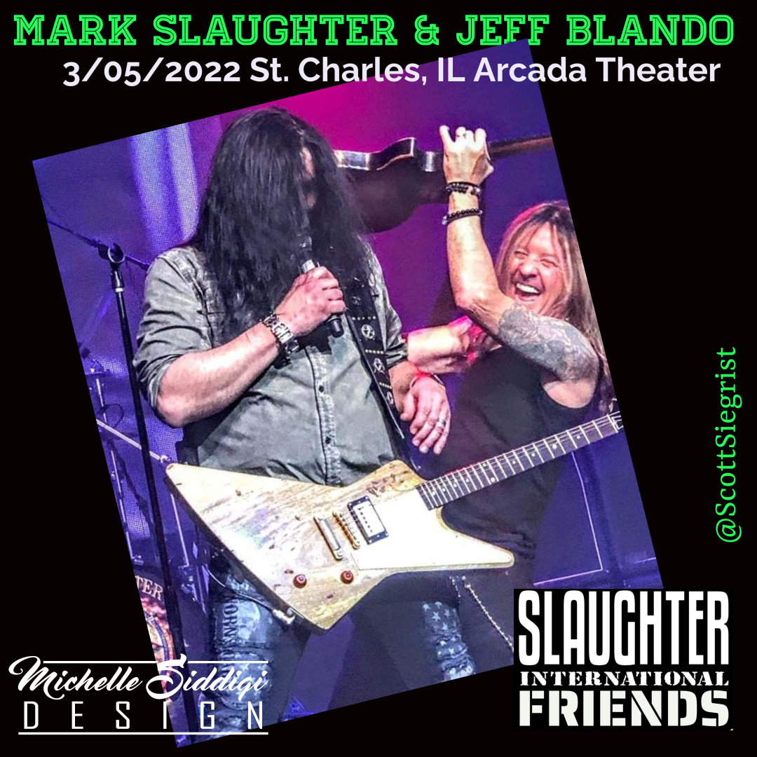 AmerNoizeMusic's tweet photo. #SlaughterLive with #MarkSlaughter and #JeffBlando in St. Charles, IL @ArcadaTheatre. #UpAllNight #FlyToTheAngles #RockMusic #Slaughter @KiddMe5 Designs. https://t.co/LtmJOAci14