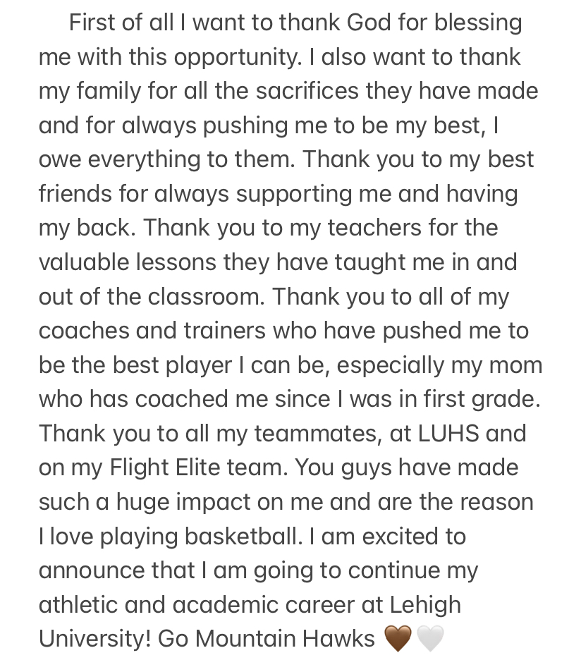 JDOuimette_2023's tweet photo. 100% COMMITTED 🤎🤍#GoLehigh https://t.co/fXhPA1gJqb