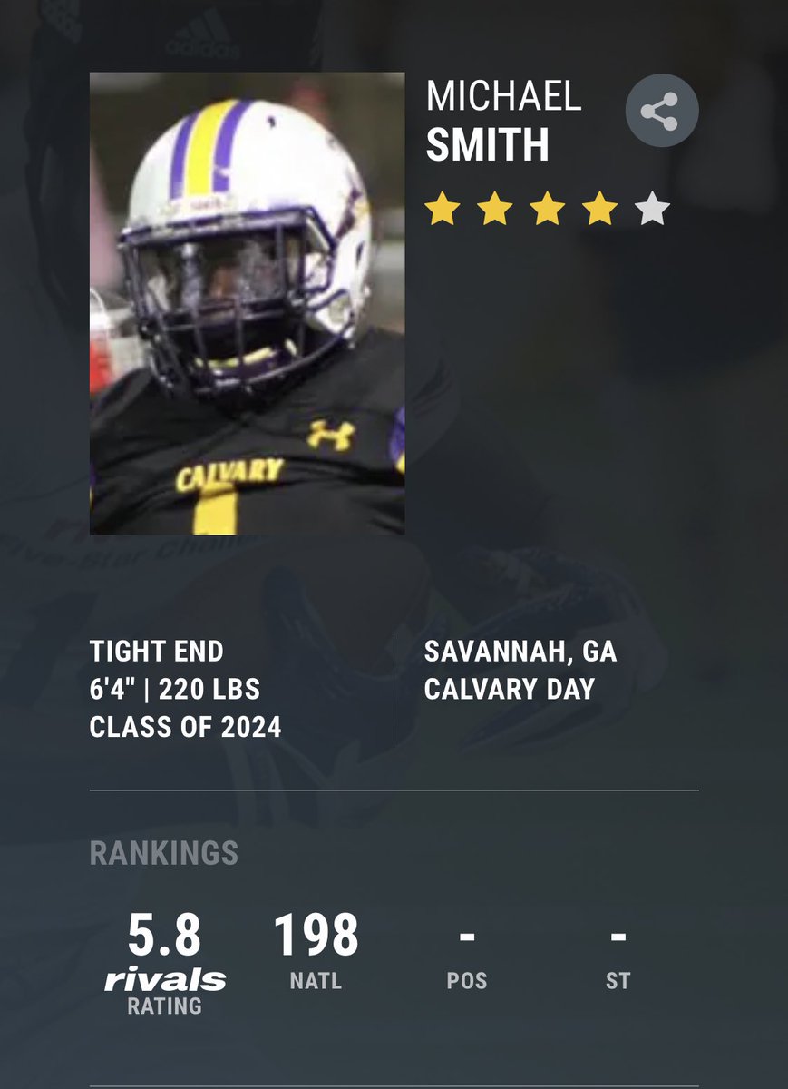 Thankful to be ranked a 4 Star ⭐️ By <a href="/Rivals/">Rivals</a> <a href="/Cavalier_Sports/">Calvary Day Athletics</a> <a href="/TrainerOfSpeed/">Coach James❗️</a> @Mansell247