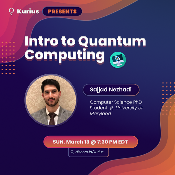 kuriusmtl's tweet photo. Interested in Quantum Computing? 🤯⚛️

Tune in to this workshop by 🎙️ Sajjad Nezhadi, a computer science Ph.D. student at the University of Maryland, to gain tools and insights into the world of Quantum Computing! 🖥

📅 Date: Sunday, March 13th
📍Discord https://t.co/ZxQKiUFBpi