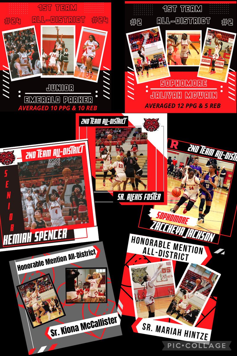 2022 District 2-5A All District Honors 🏀👀❤️
Your Ruston Lady Bearcats are well represented!!