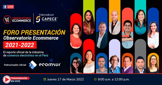 capeceperu's tweet photo. El jueves 17 de marzo la @capeceperu celebrará un foro donde se presentará el #ObservatorioEcommerce2022  considerado el reporte oficial de la industria del #comercioelectrónico en el Perú. https://t.co/fAG5sMufz6 https://t.co/XMC4iLry1l