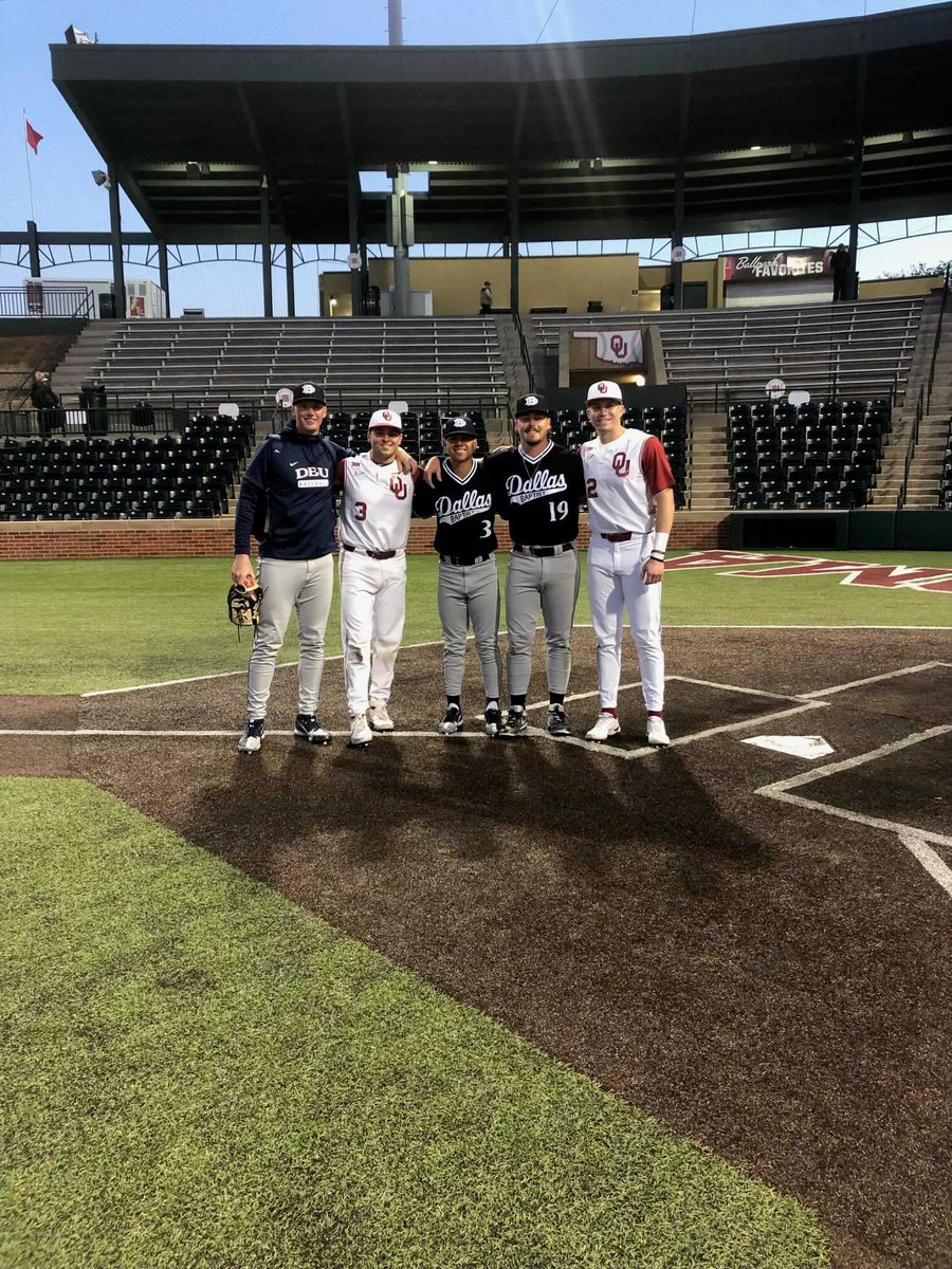 The Highlanders were well represented in the ⁦<a href="/DBU_Baseball/">DBU Baseball</a> vs ⁦<a href="/OU_Baseball/">Oklahoma Baseball</a>⁩ game today in Norman!  These guys are dudes!#⁦<a href="/BrettSquires2/">Brett</a>⁩ ⁦<a href="/cpmoore33/">Cole Moore</a>⁩ ⁦<a href="/snts12/">Miguel</a>⁩ ⁦<a href="/jimmy_crooks22/">Jimmy Crooks</a>⁩ ⁦<a href="/thebradyrose11/">Brady Rose</a>⁩ 

#McLennanFamily #FromHereToAnywhere