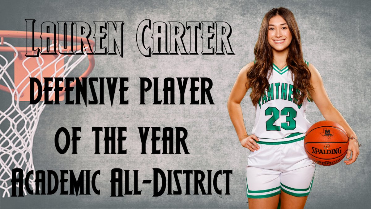 Mabank_Hoops's tweet photo. Congratulations to @carterlaurennn on being named the District 14-4A Defensive Player of the Year as well as Academic All-District!  We are very proud of you.  #RTB #Give3Cheers https://t.co/XmfjdCQT6W