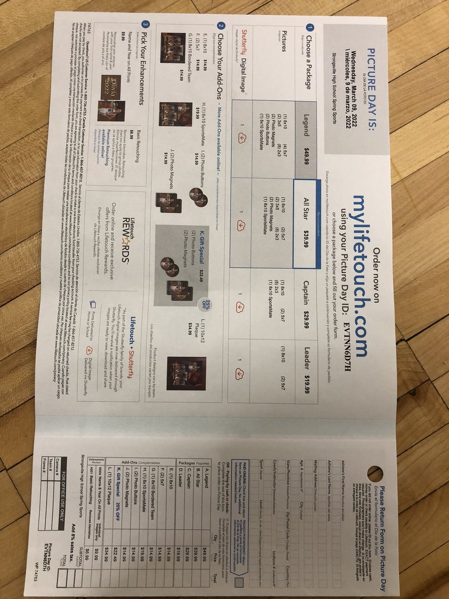 Picture day tomorrow SHS spring sports.