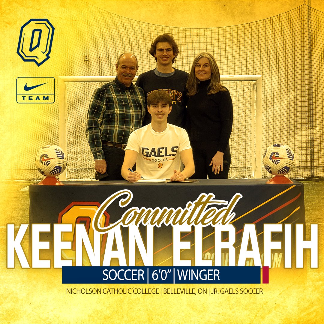 queensgaels's tweet photo. Keenan Elrafih: #GAELSCOMMITTED 👑

The Belleville-native joins #queensu from the @JrGaelsSoccer program. He was COSSA Champion in 18  &amp; 19 with Nicholson. He plays for Canada U17 Select team at the Lazio Cup this May.

#LeadTheWay #TricolourTeammateTuesday @QMSoccer https://t.co/QXcWt3XxhZ