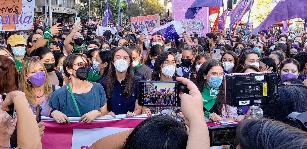 AnaMariaGazmuri's tweet photo. En este #8M marchamos desde Plaza Dignidad y en todo Chile junto a miles de mujeres. Juntas somos fuerza y seguiremos luchando cada día por más derechos, por la igualdad de género, por mayor participación y por una vida libre de violencia en Chile. Un gran y hermoso día.💜✊🏻 https://t.co/dP7YlT31SD