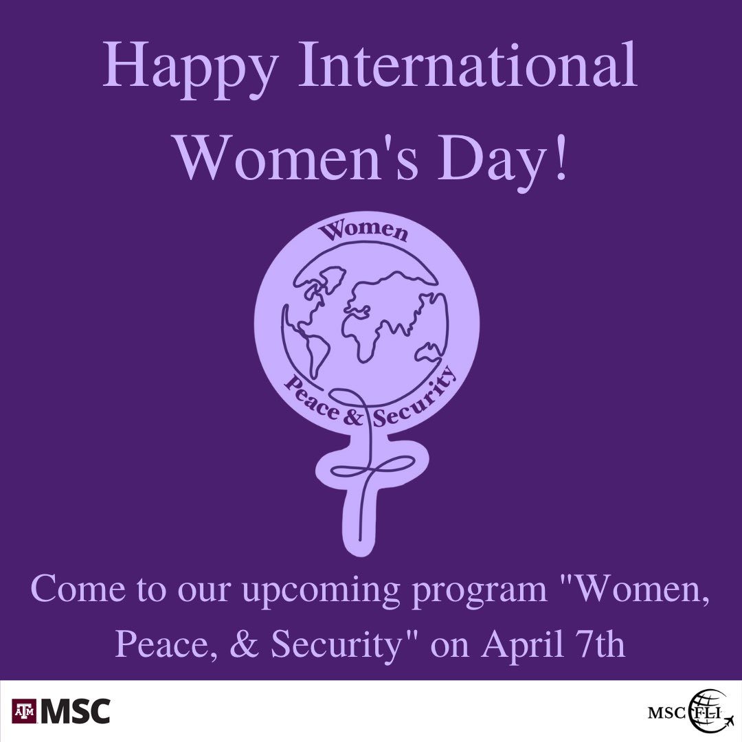 MSC_FLI's tweet photo. Happy International Women’s Day!!💜 Stay tuned for more information about our brand new program: Women Peace &amp; Security!!!🥳 https://t.co/VWAQyloz1w