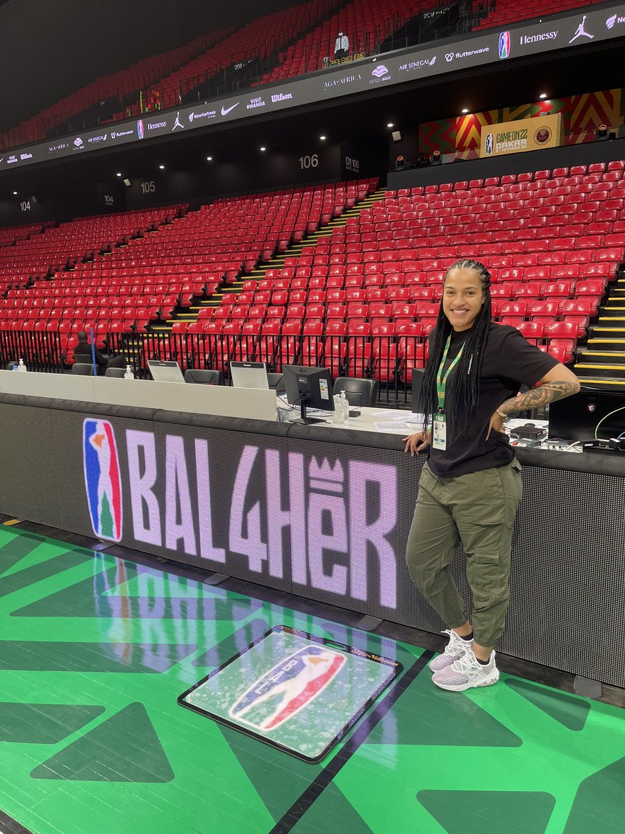 well guys i can officially check another “first” off my list today: doing player introductions for professional basketball teams! being that today is #internationalwomensday i had the pleasure of introducing all 4 teams during the 2 matches. @theBAL 🧡 #BAL4HER