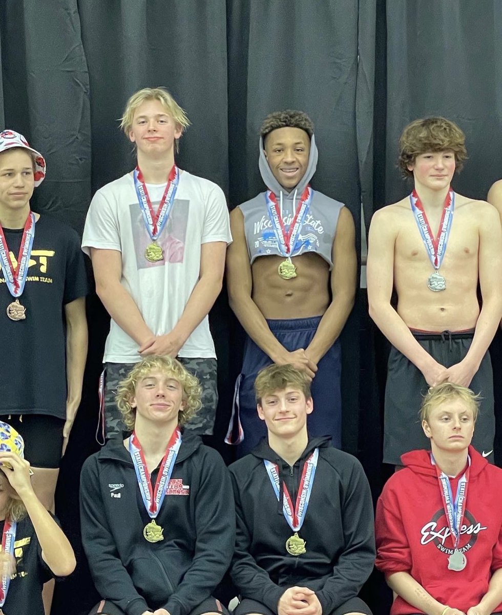 Congratulations to the Schroeder YMCA Swim Team quartet of Brody LePine, Jack Paull, John Paul Brostowitz, and Josh Mims. This fast group broke FOUR Boys 13&amp;14 state record:  200 Free Relay, 200 Medley Relay, 400 Free Relay and 400 Medley Relay. Awesome racing, Schroeder boys!