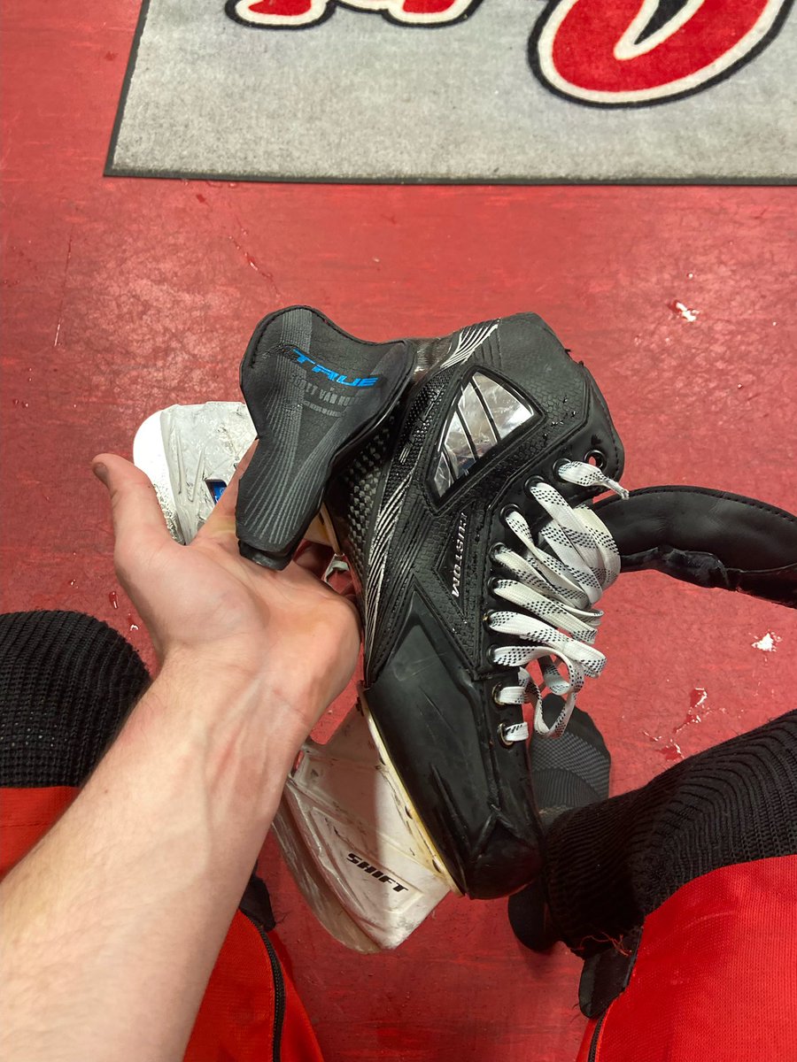 CanoeCrew's tweet photo. @playtruehockey One of many pics of how this skate is falling apart in less than 12 months. Custom skates, U18AAA and a mortgage payment to purchase. This gets sent to me tonight from my kid after practice. FML https://t.co/fb5389L8ZU
