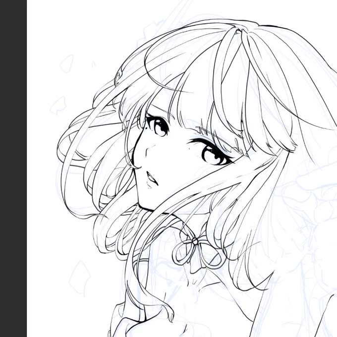 髪の毛綺麗に描けた気がする!WIP 