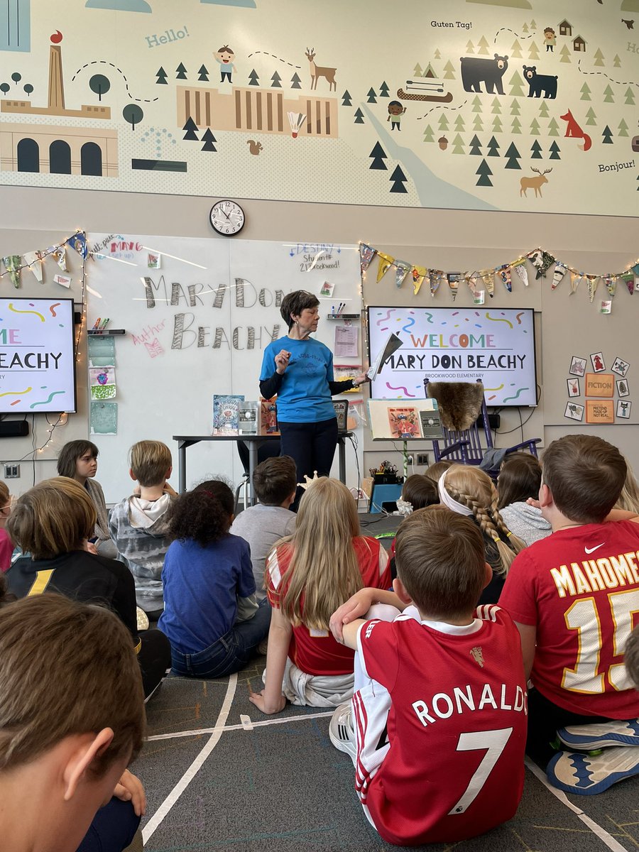missmihelic's tweet photo. What an honor it was to have author, and former Brookwood teacher, Mary Don Beachy visit with our K-2 readers today! #bkreaders #bklibrary #authorvisit https://t.co/6t2rWjk5xW