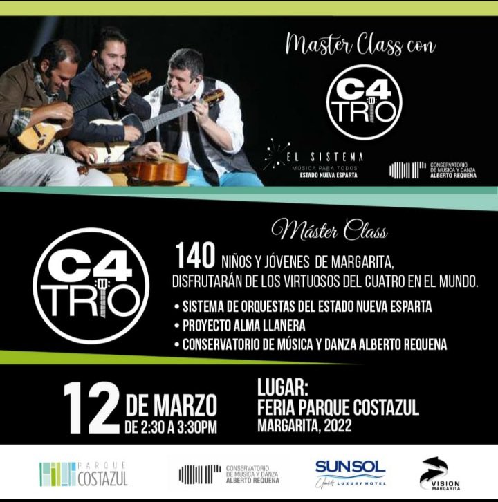 En Parque Costa Azul 140 NIÑOS DISFRUTARÁN MASTER CLASS CON C4TRIO