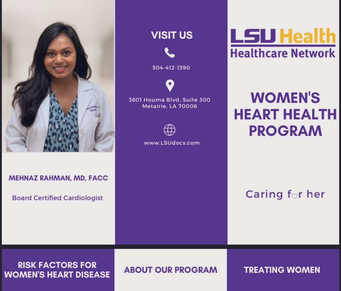 Mehnaz Rahman, M.D. (@mehnazrahmanmd) on Twitter photo I am excited to announce the opening of my Women's Heart Health clinic and it could not have come at a better time. Happy International Women's day! <a href="/LA_ACC/">Louisiana Chapter of the ACC</a> #AccEarlyCareer <a href="/ACCinTouch/">American College of Cardiology</a> #ACCWIC I am excited to announce the opening of my Women's Heart Health clinic and it could not have come at a better time. Happy International Women's day! <a href="/LA_ACC/">Louisiana Chapter of the ACC</a> #AccEarlyCareer <a href="/ACCinTouch/">American College of Cardiology</a> #ACCWIC