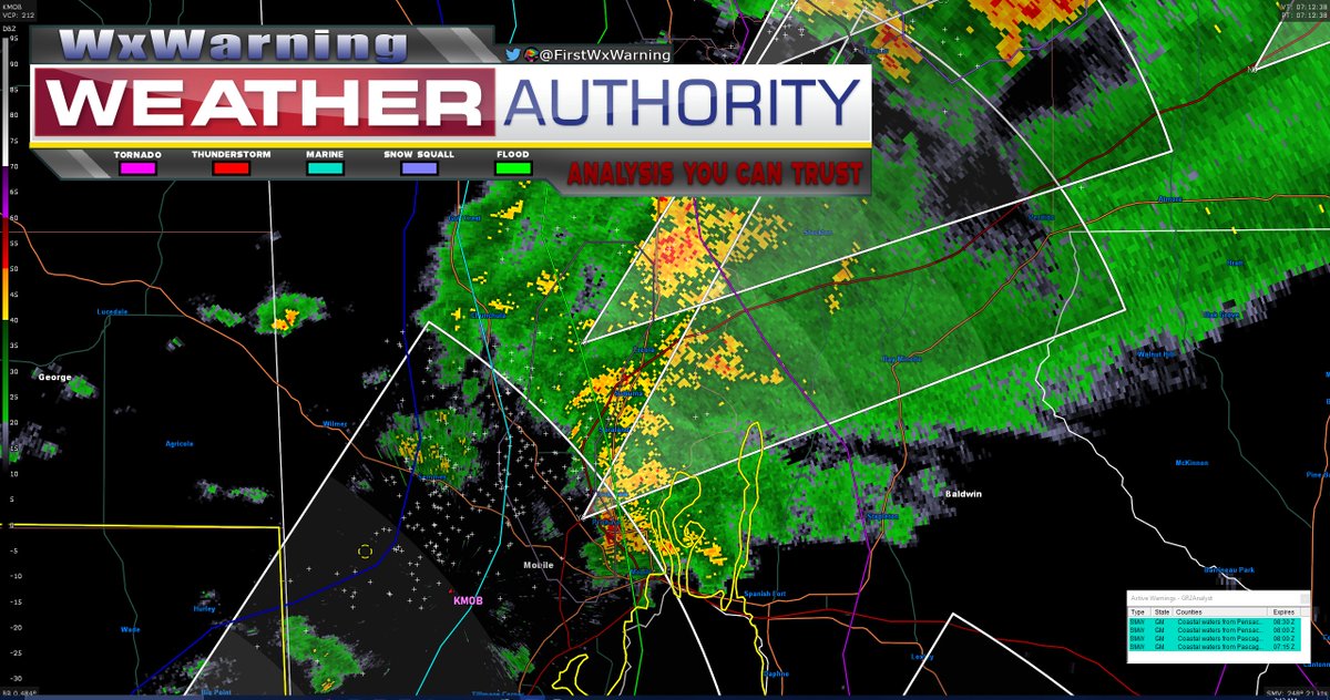 The #tornado warning for Mobile #Alabama has been CANCELLED as the tornado has now lifted. All tornadic indicators for this cell continue to downtrend. A cycle could happen and it looks like it briefly tried but I don't believe its very likely at this point #severewx #alwx #wx