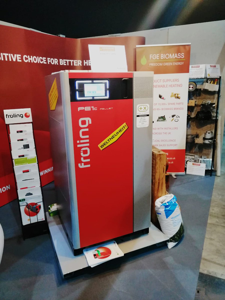 Come and see the award winning A++ efficiency Froling PE1C Pellet Condensing boiler at #lowcarbonagri stand 111