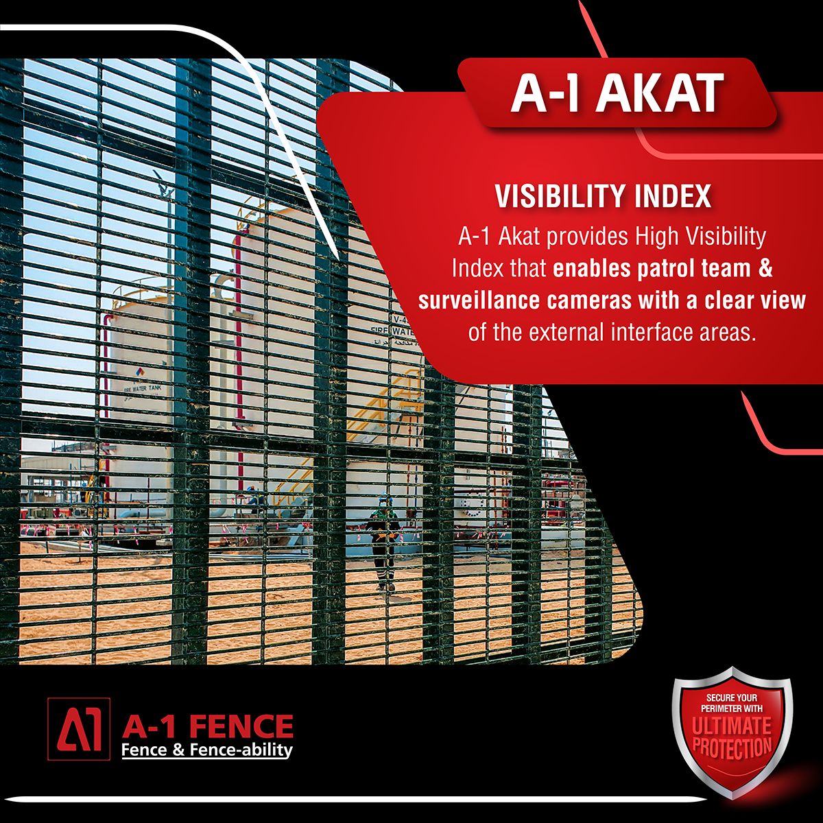 a_1fence's tweet photo. A-1 Akat provides High Visibility Index that enables patrol team &amp; surveillance cameras with the clear view of the external interface areas.

For more information, click: https://t.co/sCcEkVyRjO

#A1fence #A1Akat #DelayRatedFence #securityfencing  #securitysolutions #ASTM2781 https://t.co/PeWJoCQSqN