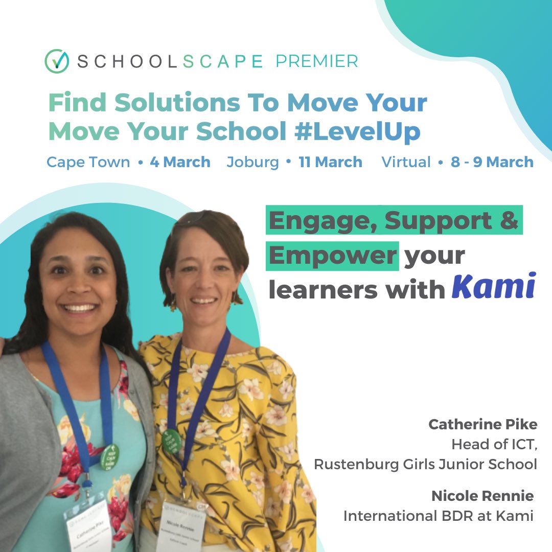 NicoleRennieZA's tweet image. 📣 So looking forward to presenting with Cath Pike as she brings personal stories of “Engaging, Supporting and Empowering Learners with @Kamiapp” this morning 10h30 SAST at the virtual @SchoolscapeLive session 💜