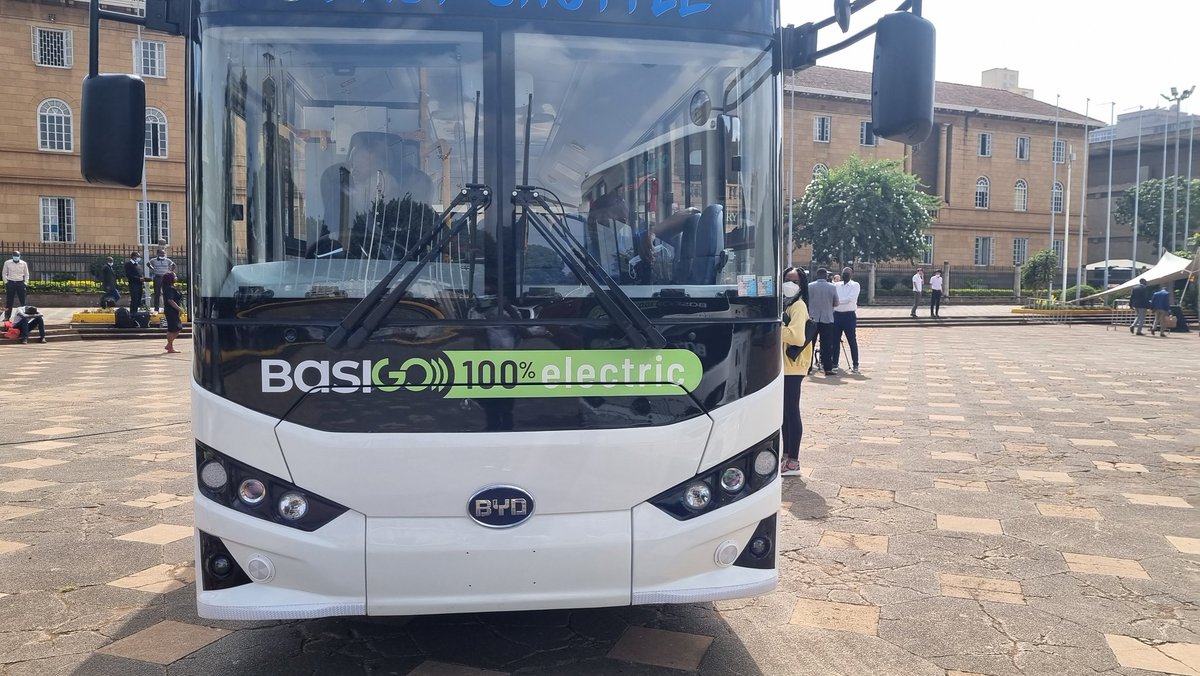 NicKanali's tweet photo. Kenyan electric vehicle #startup @BasiGoKenya is this morning flagging off of the first electric passenger bus in the country in Nairobi. https://t.co/TlTOZK06Rb