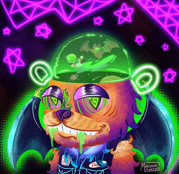 This awesome Remix was done by <a href="/MarianaMart_/">Mariana 👻</a> one of our 1/1 and poster art guest artists. 

It’s available now on auction starting at .1420 ETH until tomorrow night!

<a href="/opensea/">OpenSea</a> : opensea.io/assets/ethereu…

#MyHomies #NFT #OpenSeaNFT